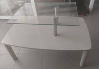 Double table basse bois mélaminé + étage verre... ANNONCES Bazarok.fr