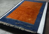 TAPIS EN LAINE ROUGE BRIQUE ET BLEU... ANNONCES Bazarok.fr